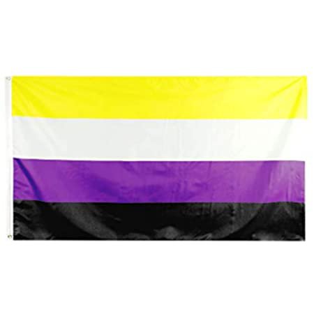 Amazon.com : LinaGarten Nonbinary Pride Flag 3x5Ft Non-binary Flag with Rainbow Embroidery Decorative Patch : Home & Kitchen