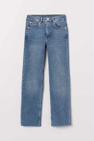 Straight High Ankle Jeans - Blue