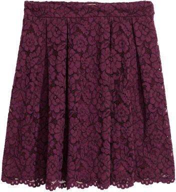 Short Lace Skirt - Red