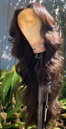 brown loose curl lace wig