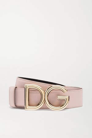 Blush Reversible textured-leather belt | Dolce & Gabbana | NET-A-PORTER