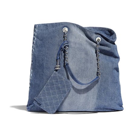 Chanel-Blue-Printed-Denim-Large-Shopping-Bag.jpg (800×800)