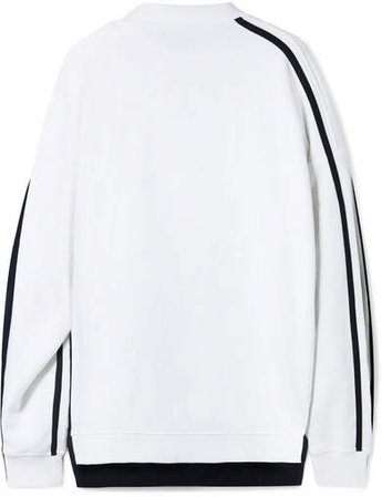 Oversized Layered Cotton-jersey Sweatshirt - White