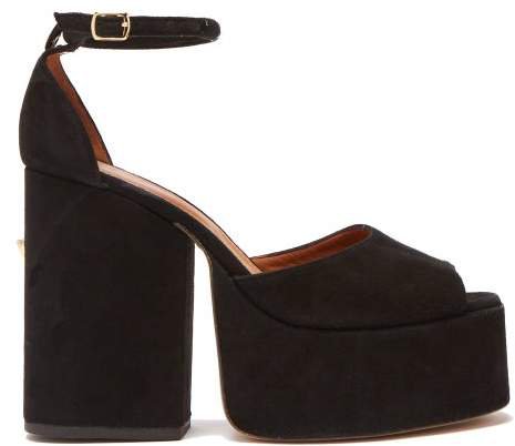 Gesa Studded Suede Platform Sandals - Womens - Black