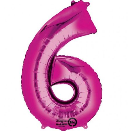Mylar Pink Number Balloons (Each) - Size Number 6 - Walmart.com