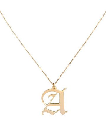 ADINAS JEWELS - Old English Initial Necklace