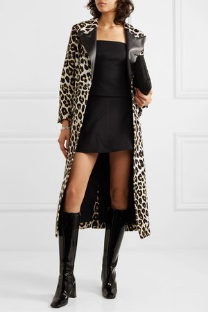 16ARLINGTON | Debbie leather-trimmed leopard-print calf hair coat | NET-A-PORTER.COM