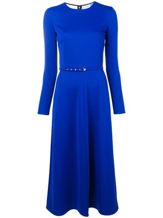 Shop blue Emilio Pucci Blue Silk Midi Dress with Express Delivery - Farfetch
