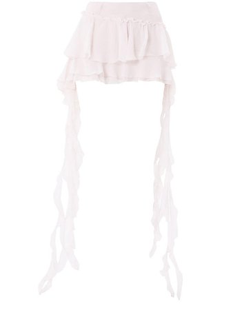 Blumarine white ruffled skirt