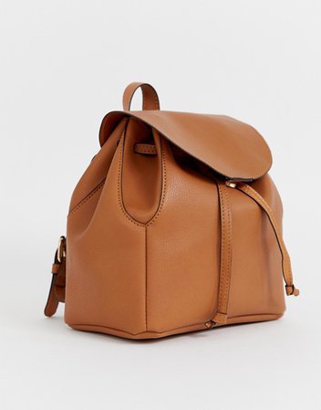 ASOS DESIGN mini soft minimal backpack in tan | ASOS