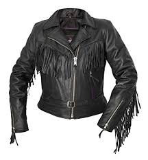 leather jacket with fringe