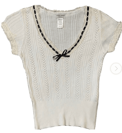 off white lace pointelle top