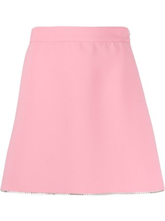 Miu Miu Diamante Detail High Waisted Skirt - Farfetch