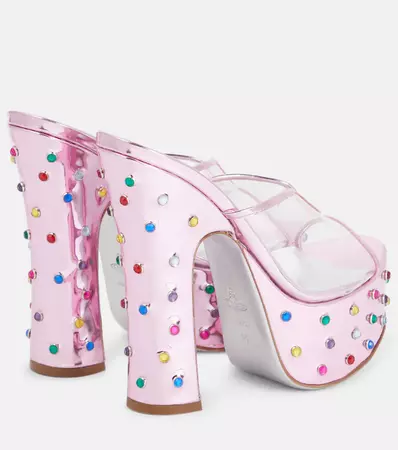 Candy Embellished Leather Platform Mules in Pink - Vivienne Westwood | Mytheresa