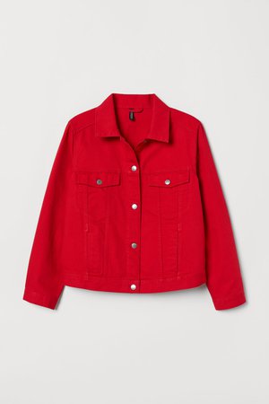 H&M+ Denim Jacket - Bright red - Ladies | H&M US