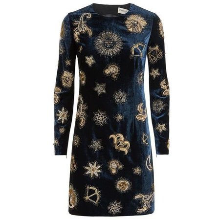 Emilio Pucci Zodiac Embellished Velvet Dress 1