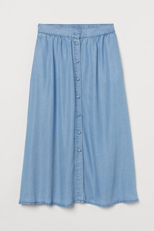 Calf-length Skirt - Light denim blue - Ladies | H&M US