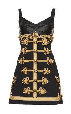Dolce & Gabbana black and gold military dress