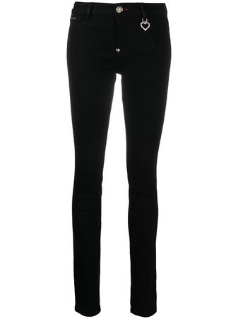 Shop black Philipp Plein TM mid-rise skinny jeans with Express Delivery - Farfetch