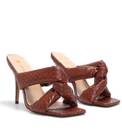 chocolate brown padded mules