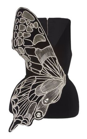 david koma butterfly black dress
