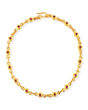 Jean Mahie 17" Reversible White Diamond & Pink Sapphire Link Necklace