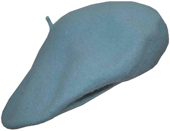 MG Classic 100% Wool Beret Cap Hat 11" Sky Blue at Amazon Women’s Clothing store