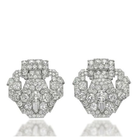A Pair of Art Deco Diamond Double Clips Brooches, By Bulgari, circa 1930's - Sold — Revival Jewels