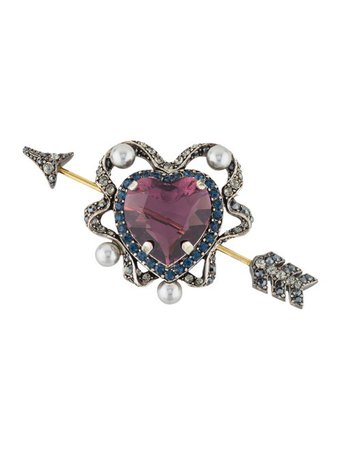 Lanvin Heart & Arrow Embellished Brooch - Brooches - LAN75912 | The RealReal