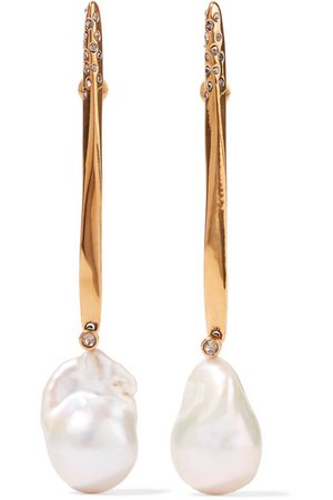 Alexander McQueen | Gold-tone pearl earrings | NET-A-PORTER.COM