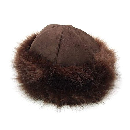 Old DIrd Faux Fur Winter Fashion Hat Headband Cap Snow Hat Russion Style Warm Cap (Coffee, F) at Amazon Women’s Clothing store: