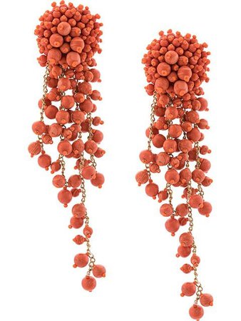Oscar de la Renta acrylic sea coral brooch