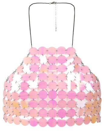 Bad Vibe Sequin Chain Bralet In Pink