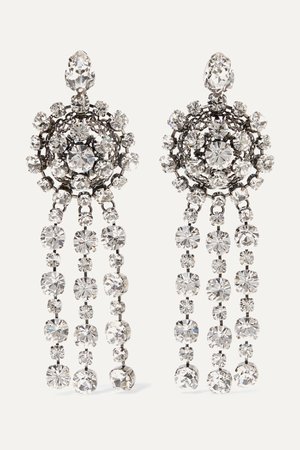 Silver Silver-plated crystal earrings | Gucci | NET-A-PORTER