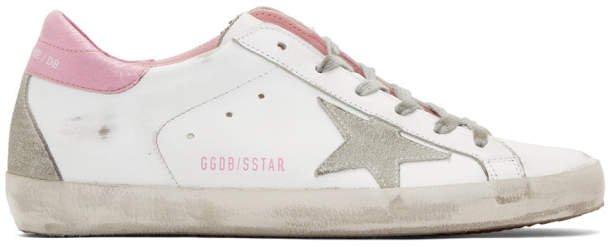 White and Pink Superstar Sneakers