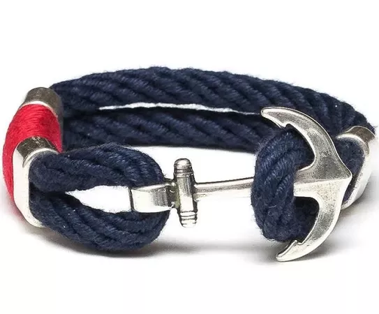 Nautical Rope Bracelet / Nautical Anchor Bracelet / Navy Blue Anchor Bracelet / Silver Anchor Bracelet / Nautical Jewelry / Nautical Gift | Google Shopping