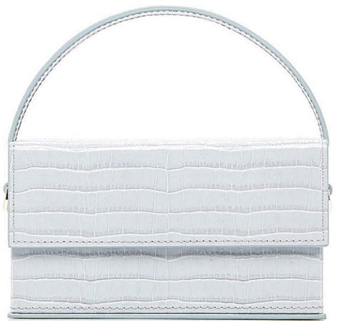 L’AFSHAR Pale Blue Croc Box Handbag