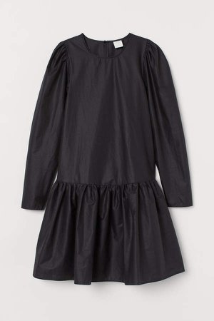 Cotton Poplin Dress - Black