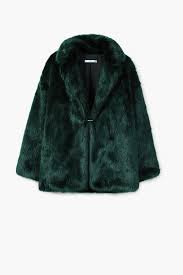 dark green fur coat