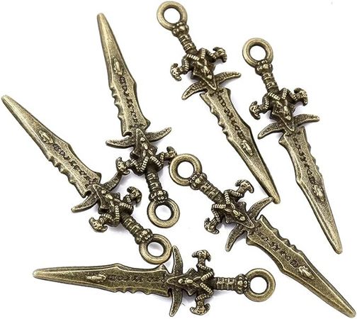 Amazon.com: Wowagoga 100 Pieces Antique Swords Knife Charms Swords Knife Charms Pendants for DIY Necklace Bracelace Jewelry Making (7 Colors)