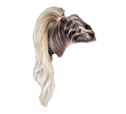 blonde french braid ponytail