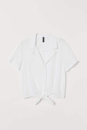 Tie-hem Resort Shirt - White