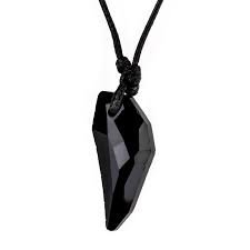 black cord necklace with crystal - Google Search