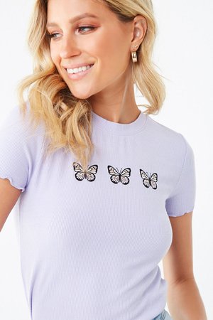 Embroidered Butterfly Graphic Tee | Forever 21