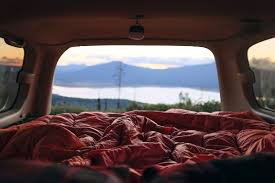 bed in back of van aesthetic