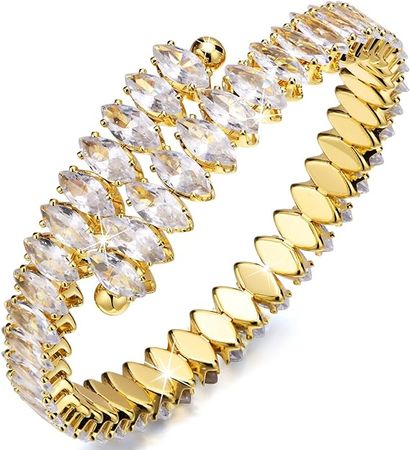Amazon.com: Cuff Tennis Bracelets for Women - Adjustable 8mm Cubic Zirconia Dainty Classic Tennis Bracelet Fashion Jewelry Wedding Party Birthday Gift for Her Girlfriend Mom Wife Daughter Size 6.0-8.5 Inch: Clothing, Shoes & Jewelry
