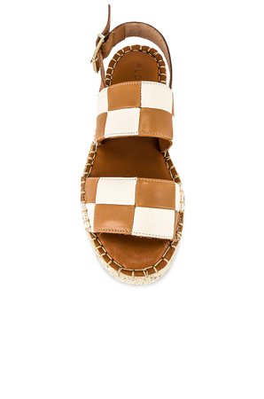 ALOHAS Double Strap Scacchi Sandal in Camel & Ivory | REVOLVE