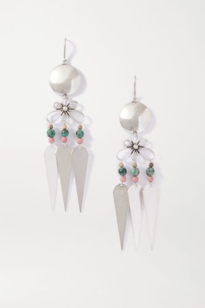 Silver Jules silver-tone beaded earrings | Isabel Marant | NET-A-PORTER