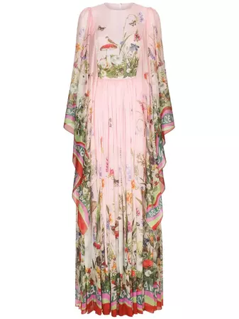 Dolce & Gabbana Draped floral-print Silk Maxi Dress - Farfetch
