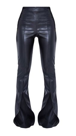 PLT- Leather Split Hem Pants